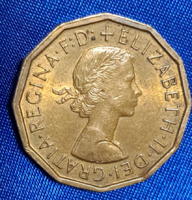 1964. 3 Penny Anglia, fiatal Erzsébet (458)