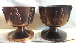 Réz iparművész kehely, bronz pohár (M2958)