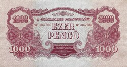 1000 pengő 1944 VH. UNC Alacsony sorszám