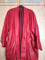 Olasz, piros női bőrkabát, Vera Pelle modell