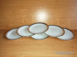 Bavaria Mitterteich porcelán arany szélű kistányér - 6 db egyben - átm. 19,8 cm (2p)