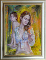 Kárpáti József: Vonalak  - keretezve: 80x60cm - alkotás: 70x50cm - KJ23/758M