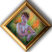 Kárpáti József: Primavera - keretezve: 60x60cm - alkotás: 50x50cm - KJ23/755M