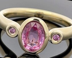 Padparadscha rózsaszín gyémántokkal.Ritkaság! Tanúsítvánnyal!ÚJ!