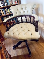 Eredeti Angol Chesterfield forgószék (kapitányszék, íróasztalszék)