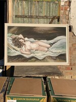 Dekorati RETRO nagyméretű AKT falon nagyon mutatós, kedves darab 120cm x 80cm