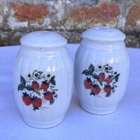 Lubiana epres - szamócás - földiepres porcelán fűszertartó - só és borsszóró