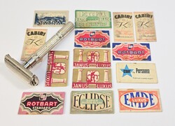 Vintage Gilette biztonsági borotva + vintage borotvapengék