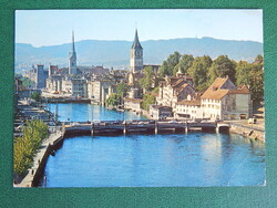 Képeslap Svájc 1979. Zürich látképe templomokkal