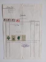 ZA617.28 FEKETE  PÁL Könynyomda   1945  -Községi elöljáróság SAJÓKÁPOLNA Számla - illetékbélyegekkel