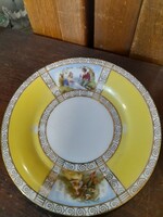 Régi Fischer & Mieg Pirkenhammer Kézi Festésű Aranyozott Csésze Alj Porcelán Tányér.14 cm.