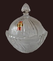 Anna Hütte német ólomkristály üveg bonbonier,cukortartó fedővel