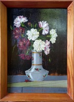 Pálóczi Horváth Márton erdélyi csendélete a XX.század elejéről. 38x25 cm-es olajkép, tanúsítvánnyal.