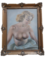 Diósi Sándor -Női fél akt képe Blondel keretben