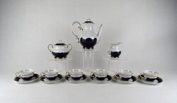 1T988 Zsolnay Pompadour porcelán kávéskészlet hat személyes eredeti dobozában