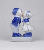 1U934 Holland, kék-fehér porcelán szerelmes pár figura 10 cm