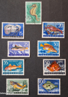 1956. Jugoszlávia - Halak-Rákok-Tengeri élet sor  35 €  (V-645.)