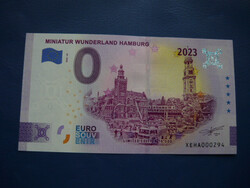 NÉMETORSZÁG 0 EURO 2023 MINIATÜR VILÁG HAMBURG! RITKA EMLÉK PAPÍRPÉNZ! UNC! ALACSONY SORSZÁM!