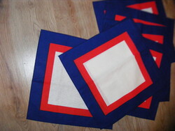 8 db Tricolor tányéralátét,szalvéta garnitúra,dekoráció, terítő Új.