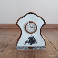 Herendi Fekete Apponyi mintás porcelán óra platinával