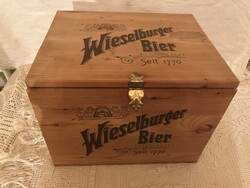 LÁDA - REKESZES - 42 x 32 x 31 cm - 5 kg - 5 OLDALÁN FESTETT - VASTAG ANYAG - NÉMET - HIBÁTLAN