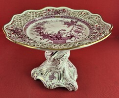 Herendi indiaikosár mintás áttört talpas kínáló