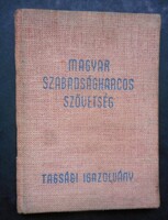 Magyar Szabadságharcos Szövetség tagsági könyv bélyegekkel (1952)