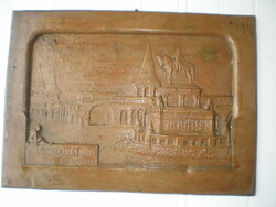BUDAPEST ,Korabeli  HALÁSZBÁSTYA  RÉGI --RÉGI  DOMBORMŰ , FALIDISZ , PLAKETT . -- 25 cm X 35 cm