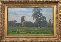Bosznay István (1868 - 1944) Lankóczy erdő c. olajfestménye EREDETI GARANCIÁVAL