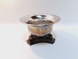 Ezüstözött réz kaspó, 15,5 cm