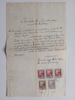 ZA618.6 Régi irat - Mezőcsát -   okmánybélyegekkel  1922
