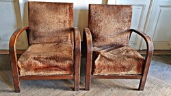 1940-es évekből. 2 db.Art Deco,hajlított karos fotel.Teljesen felújítandók.