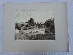 Csanády András - Kápolnásfalusi Krítések 1982 rézkarc aláírt sorszámozott zsűrizett 30x40cm