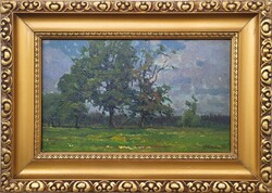 Bosznay István (1868 - 1944) Lankóczy erdő 1908 c. olajfestménye EREDETI GARANCIÁVAL