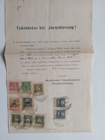 ZA618.7 Régi irat - Mezőkövesd  -1909    okmánybélyegekkel