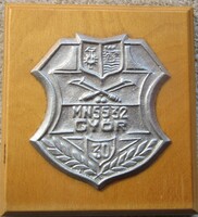 Szocreál plakett falapon Magyar Néphadsereg Győr 5532, 23,5 x 14.8 cm