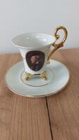Theo Khun Bavaria porcelán csésze, Richard Wagner fotózással hibátlan újszerű állapotban