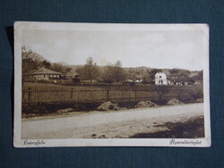 Képeslap,Leányfalu,nyaralók,utca látkép,részlet,Stampf Béla csemegeüzlet kiadás Leányfalu,1925-
