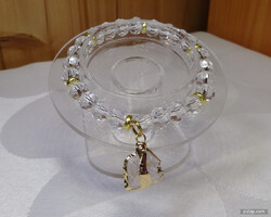 GYÖNGY MÁR SZINTE NINCS IS FORGALOMBA SWAROVSKI KRISTÁLY GYÖNGYBŐL KÉSZÜL GYÖNYÖRŰ CSILLOGÓ KARKÖTŐ.