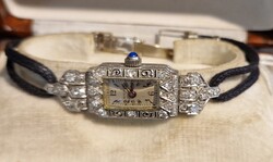 Art deco platina koktél óra gyémántokkal