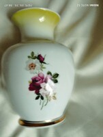 Rózsás váza hollóházi porcelán