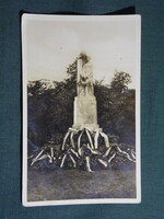 Képeslap,Kiskunhalas,Hősök szobra emlékmű,állomás bélyegzés,Pressburger Ferenc üzlet kiadás,1925-