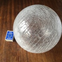 Szépséges, nagyméretű repesztett üveg, fátyolüveg búra, lámpabúra-nehéz, súlyos darab