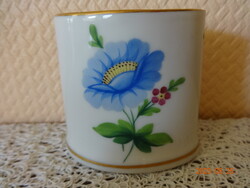 Régi, virágmintás Herendi porcelán fogpiszkálótartó.(vagy cigarettatartó)
