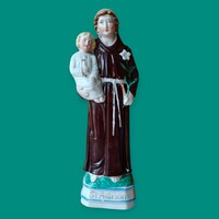Porcelán kegytárgy  Szent Antal a kisdeddel