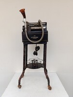 Antik gramofon diktafon fonográf készülék muzeális műszaki régiség Edison hangszer kábellel 634 1652