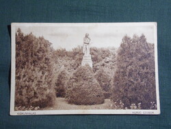Képeslap,Kiskunhalas,Kuruc szobr emlékmű,állomás bélyegzés,barasits Bp. kiadás,1925-