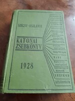 Katonai zsebkönyv 1928-ból, nagyon szép állapotban, korabeli hirdetésekkel, vászon kötésben, gyűjtői