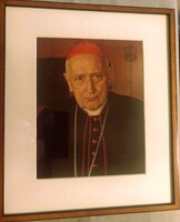 MINDSZENTY JÓZSEF BIBOROS HERCEGPRIMÁS FÉNYKÉPE,SZÉP KERETBEN 1945