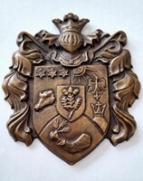 Barcs  Somogy vármegye címere bronz plakett  10 cm x 8,5 cm